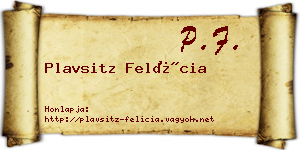 Plavsitz Felícia névjegykártya